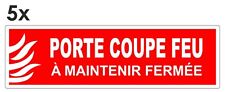 Sticker signalétique plastifié PORTE COUPE-FEU mod.2 - 12cm x 3,5cm