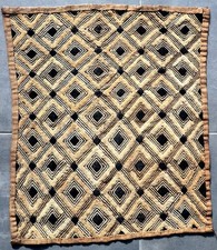 Art Africain Ancien Textile Tissu Shoowa Kuba Kasaï de Collection - 67 x 58 cms