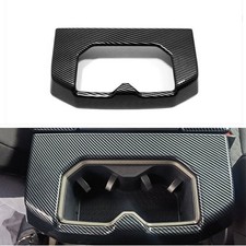 Carbon fiber Rear Cup Holder Cover Trim frame 1pcs FOR Toyota Tundra 2022-2024