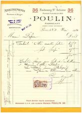 PARIS (XII°) FURNITURE / SEAT HANGINGS "POULIN / EUGENE GUERIN" in 1933