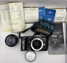Vtg Minolta Maxxum Af 70-210mm With Manuals & Lense Tested Power-on & Film Load