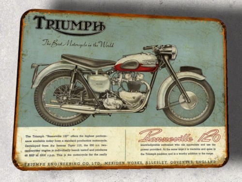 Plaque métal vintage triumph - plaque,