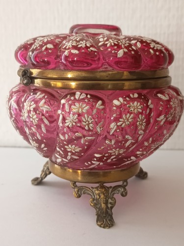 Bonbonniere verre emaille - bonbonniere,