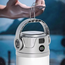 Lanterne de camping solaire, lampe de tente, rechargeable, étanche, lampe de