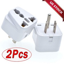 2 PCS European EU To US American Adapter Plug Converter Euro Asia to USA