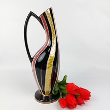 Hubert Bequet Mid Century Rockabilly Vase - 50s Belgian Modernist Art Pottery