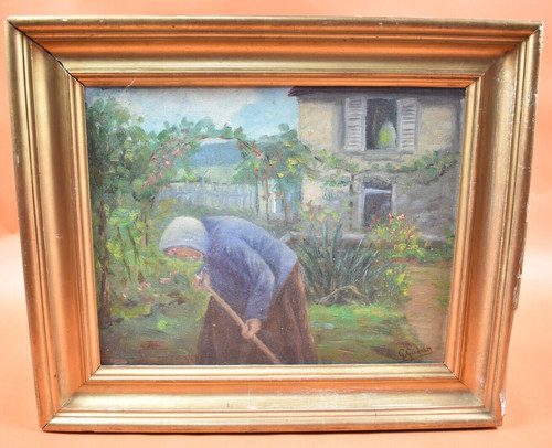 Peinture huile sur bois 1939 - ,