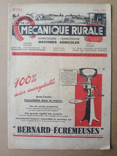 Mécanique rurale avril - mécanique, 1942