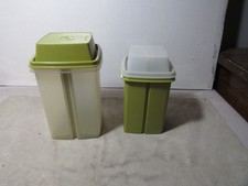 Tupperware 1330 Green & 1560 Sheer Pick-A-Deli Pickle Olive Keepers Pair