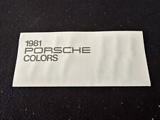 1981 Porsche 911SC 928 924 Turbo 911 SC Orig Color Chart Sample Brochure Catalog