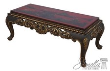 68719: Vintage Red & Gold Lacquered Chinoiserie Style Coffee Table