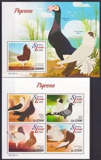 GS0829 2019 SIERRA LEONE PIGEONS BIRDS FAUNA #11004-007+BL1723 MNH