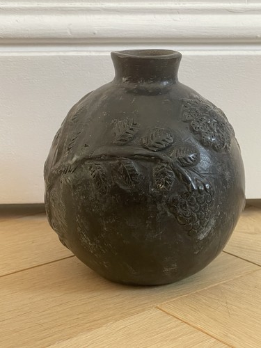 Vase terre noire poterie - vase,