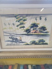 tableau peinture sur soie