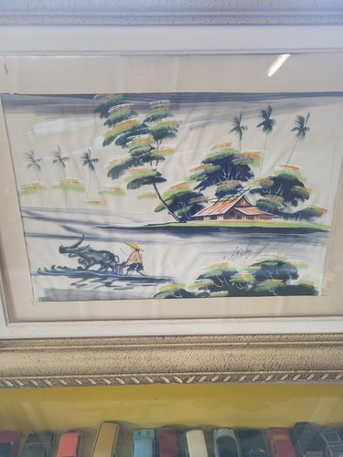 Tableau peinture sur soie - peinture,