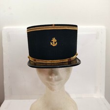 Képi Militaire Armée Française Marine T55 ancien, ancre marine dorée collection