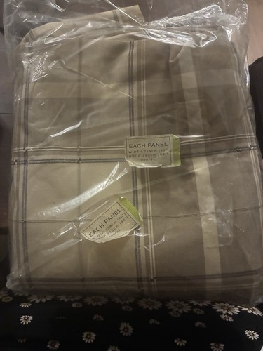 Rideau carreaux beige - rideau, à