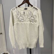 Versace Galassia Versatile Couture Butterfly Sweater Angora Italy 1990s Vintage•