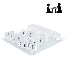 Jeu d'échecs en Verre avec pièces d'échecs en Verre Jeu à Boire idéal pour l'...