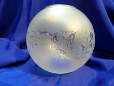 Satin Glass Kerosene Lamp Globe. H 117mm D 61mm. REF 5071