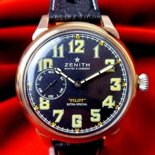 Vintage Zenith Men's Watch Military Style Marriage Swiss Wristwatch Serviced
