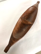 Plateau pirogue en bois teck