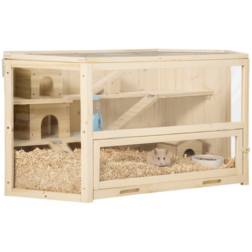 Wooden hamster cage - wooden,
