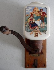 Ancien moulin à café mural LE VAINQUEUR  trémie Sarreguemines décor Béarn