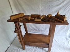 Antique wooden workbench tool toy child decoration vintage 