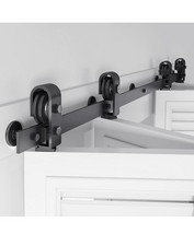 Bifold Barn Door Hardware Track Kit 52 inch for Four 12 inch Closet Doors