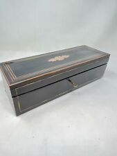 Glove box 19th century box Napoleon III brass & blackened wood 19th