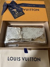 Louis Vuitton Monogram Zippy Wallet Miroir Silver Long Wallet Used Japan Only