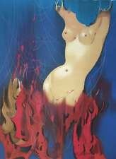 Marcel Delmotte: Burning Woman, Original Lithograph Signed