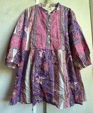 ✩Lovely *BIRDY & VOO* Floral Hand Block Cotton Print Button Tunic Top Plus✩