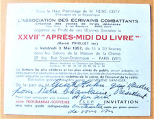 Autograph GISÈLE KUHN Pianist by Invitation "Après-midi du Livre 1957 Music