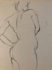 Beau Dessin Art Fusain 1960