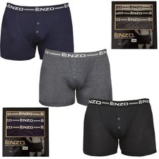 Boxers Hommes Short Bouton Fly 3 Paquet Coton SPORTS Confort Slip