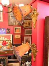 Muller Frères Lunéville Appliques en Bronze Sconces Décor Floral