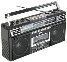 QFX J-230BT(220BT) Retro AM/FM Radio+Rechargeable+Cassette MP3 Converter