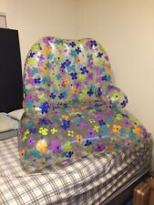 Used Vintage 90s Intex Air Furniture Chair Clear Floral Flower Print #68517 Nice