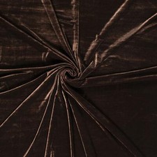 De Luxe Extensible Brillant Velours Tissu Matière - Marron Foncé