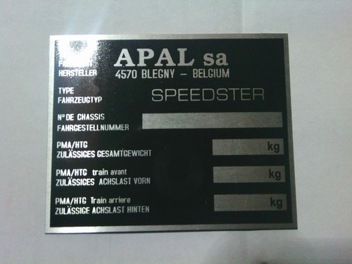 Plaque identification apal - d'identification,