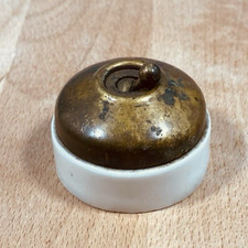 Antique Porcelain & Brass Switch #6