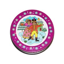 Petite boîte publicitaire vintage Quality Street vide en tôle lithographiée