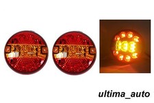 Pair 24V LED Tail Lights Hamburger Rear For DAF Mercedes Trailer Truck