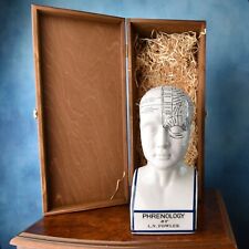 Phrenology Head Porcelain Figurine Gift for Doctor in Elegant Wooden Box