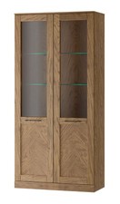 Standvitrine Cozy Vitrine en Verre 95x42x200cm Chêne Rustique Partie-Solide