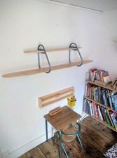 Double shelf shelf solid wood dlg hitier modernist