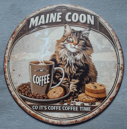 Plaque métal décoration chat - métal,