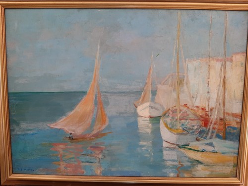 Très jolie huile sur toile - , 19